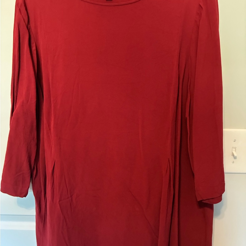 J. Jill Red A-Line Skirted Tunic Dress